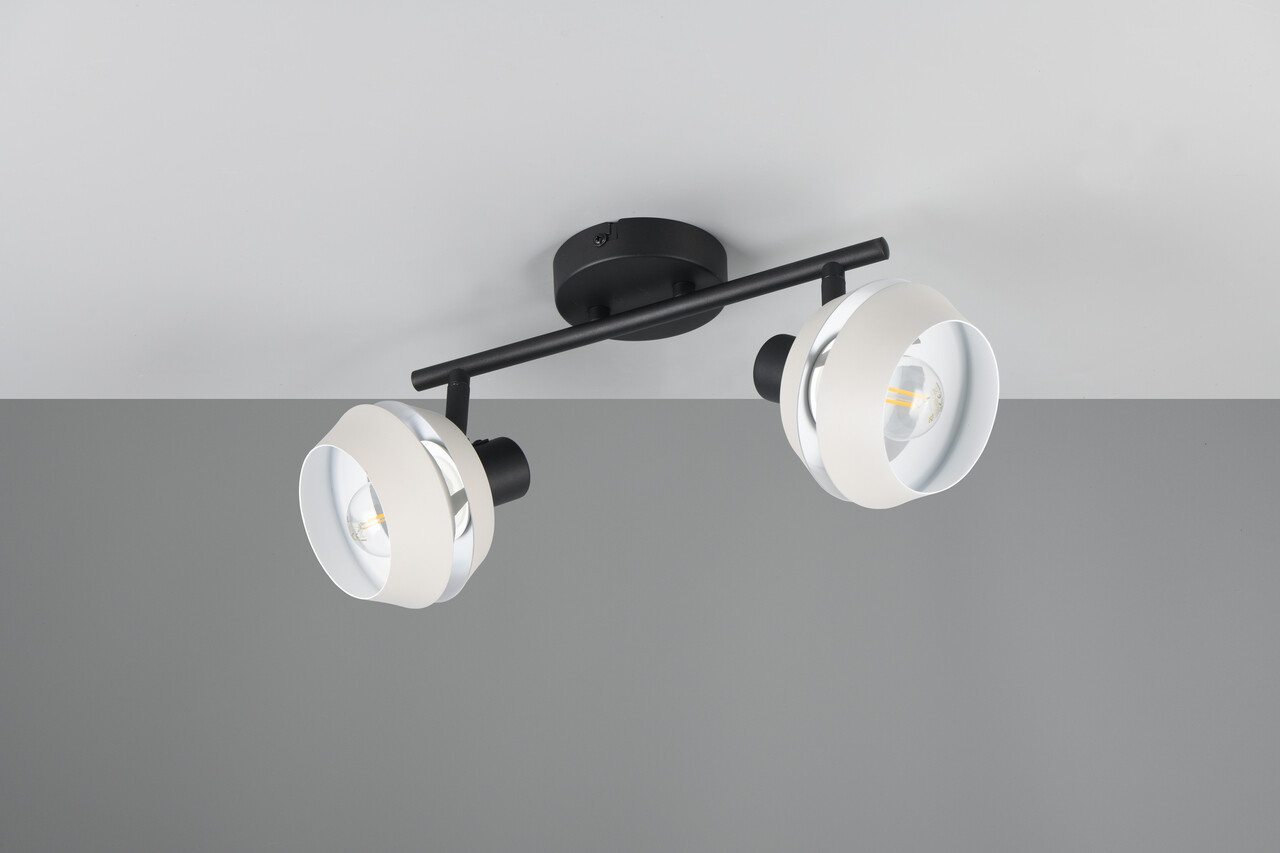 Plafoniera Isla, RL, 36.7x12x21 cm, 10W, 2x E14, metal, negru/gri - imagine 5
